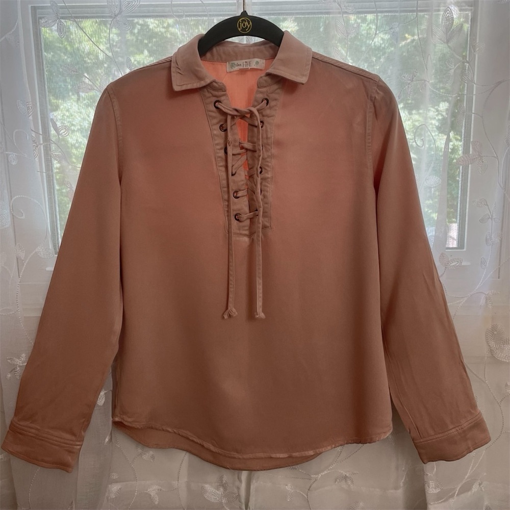 LOVE FIRE Blush Lace-Up Top